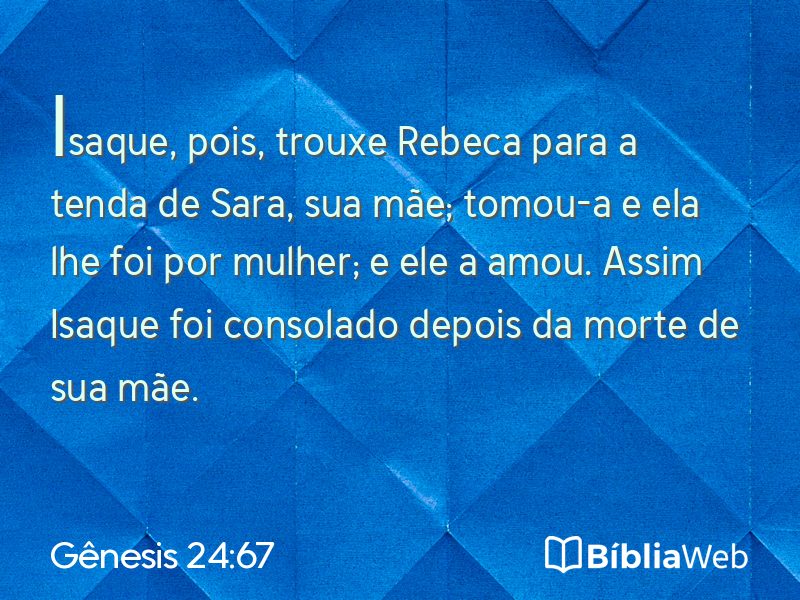 Gênesis 24:67 em imagem para compartilhar