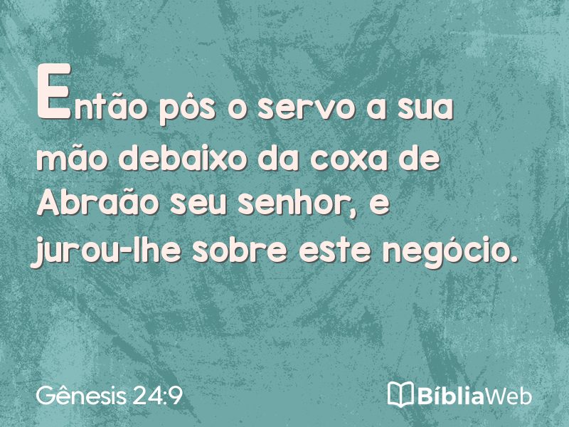 Gênesis 24:9 em imagem para compartilhar