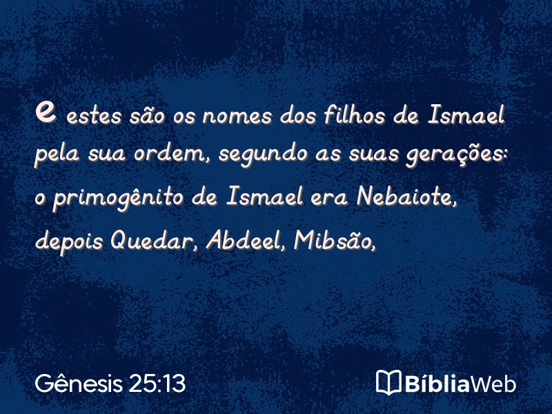 Gênesis 25:13 em imagem para compartilhar