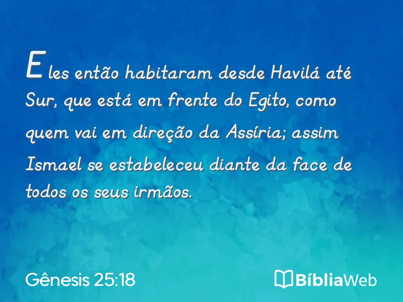 Gênesis 25:18 em imagem para compartilhar