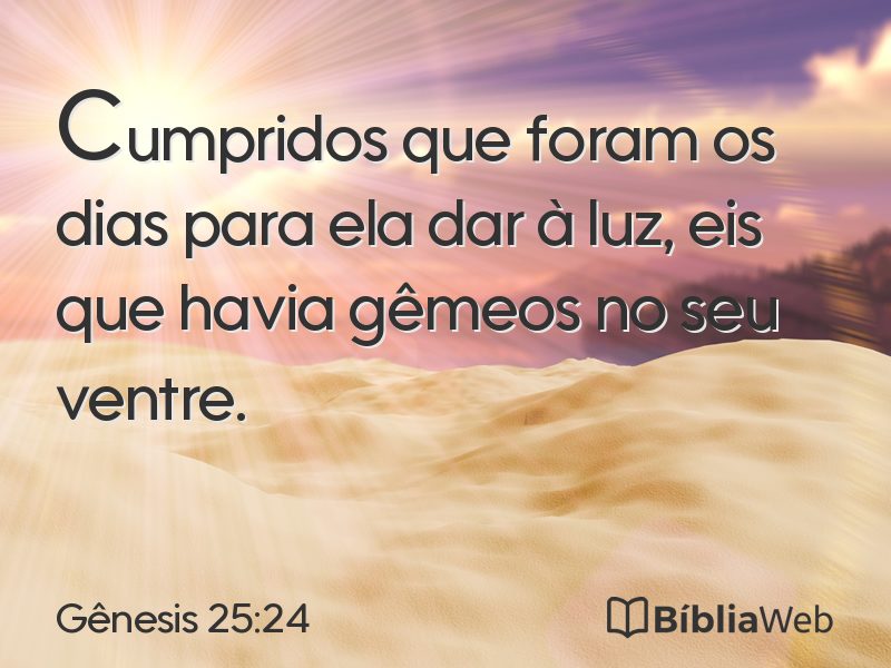 Gênesis 25:24 em imagem para compartilhar