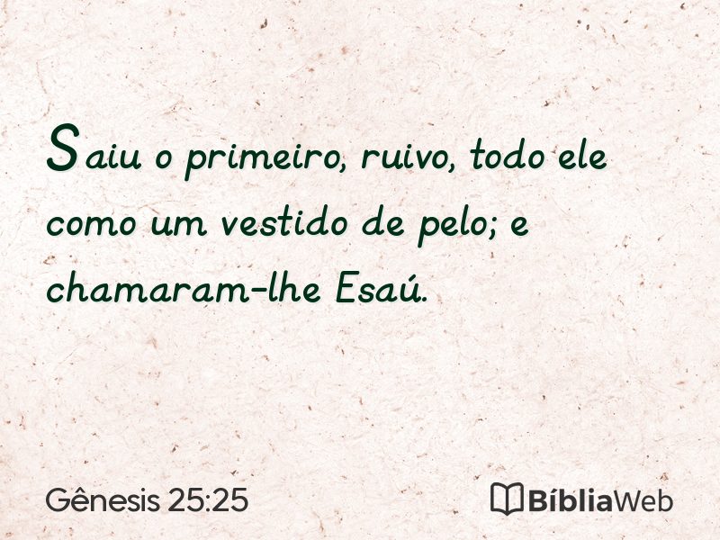 Gênesis 25:25 em imagem para compartilhar