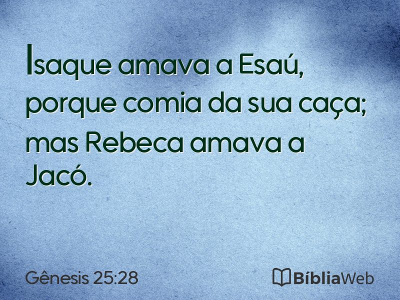 Gênesis 25:28 em imagem para compartilhar