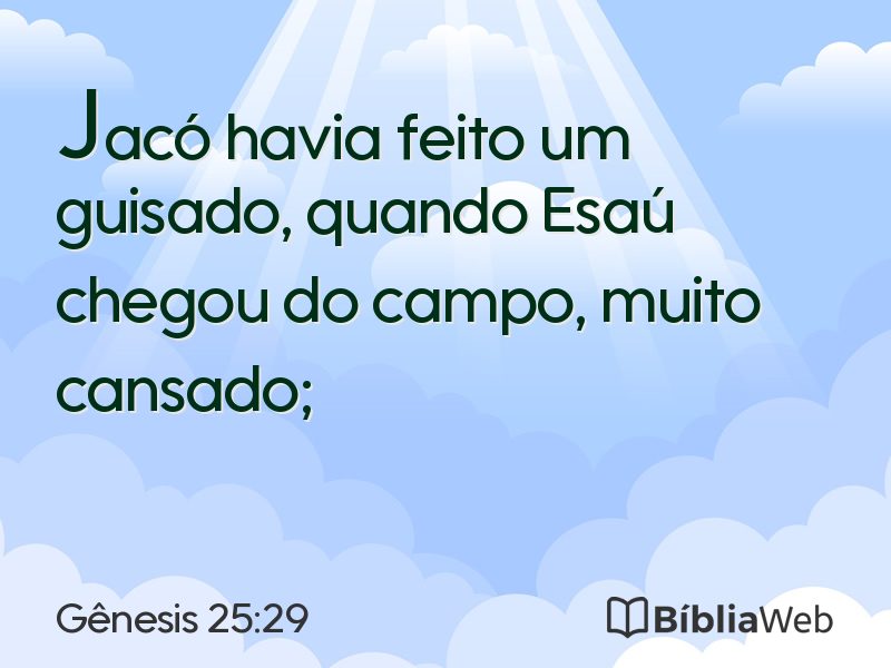 Gênesis 25:29 em imagem para compartilhar
