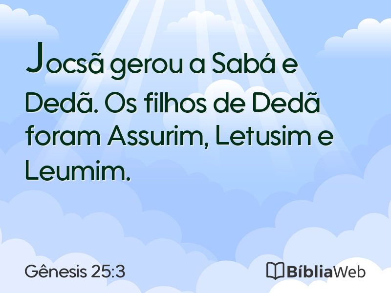 Gênesis 25:3 em imagem para compartilhar