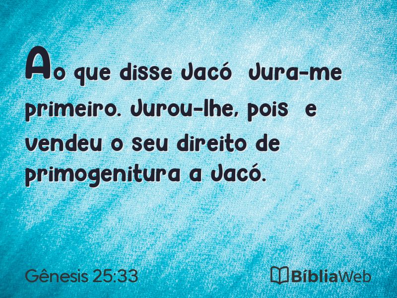 Gênesis 25:33 em imagem para compartilhar