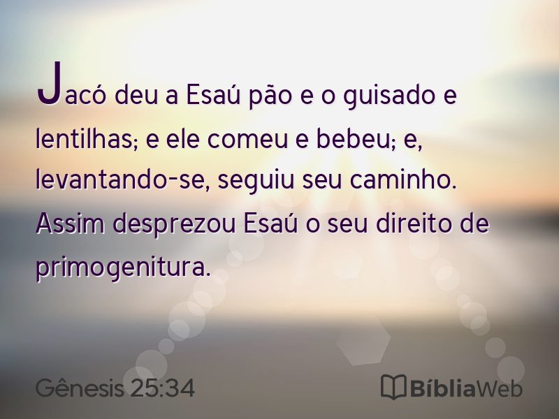 Gênesis 25:34 em imagem para compartilhar