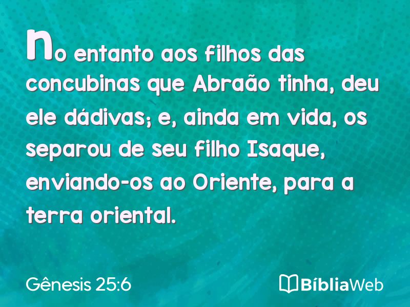Gênesis 25:6 em imagem para compartilhar