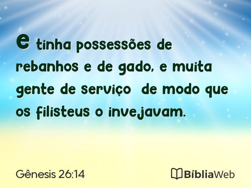 Gênesis 26:14 em imagem para compartilhar