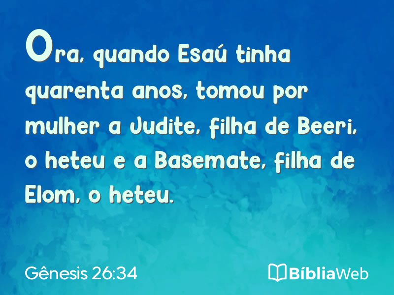 Gênesis 26:34 em imagem para compartilhar