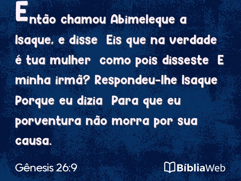 Gênesis 26:9 em imagem para compartilhar