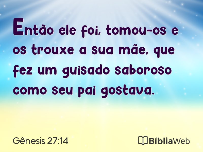 Gênesis 27:14 em imagem para compartilhar