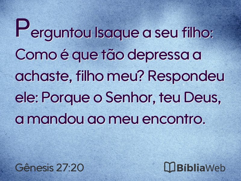 Gênesis 27:20 em imagem para compartilhar