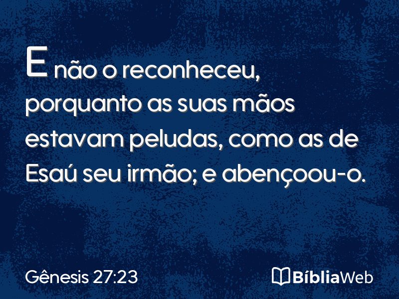 Gênesis 27:23 em imagem para compartilhar