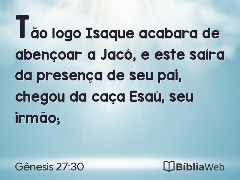 Gênesis 27:30 em imagem para compartilhar