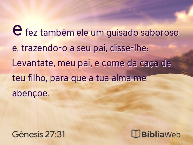 Gênesis 27:31 em imagem para compartilhar