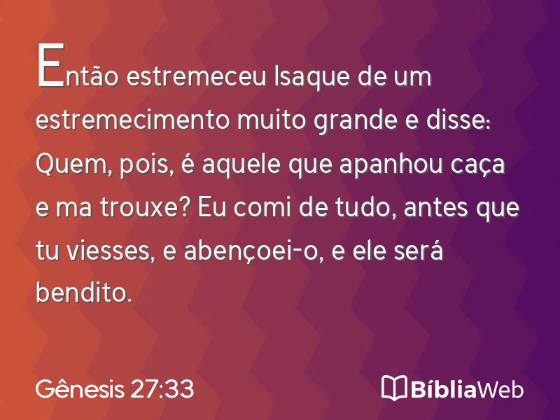Gênesis 27:33 em imagem para compartilhar