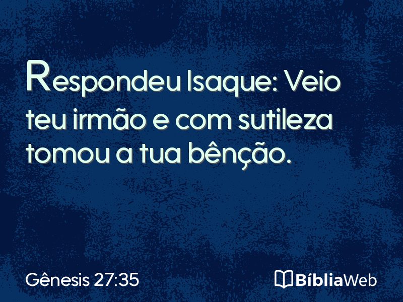 Gênesis 27:35 em imagem para compartilhar