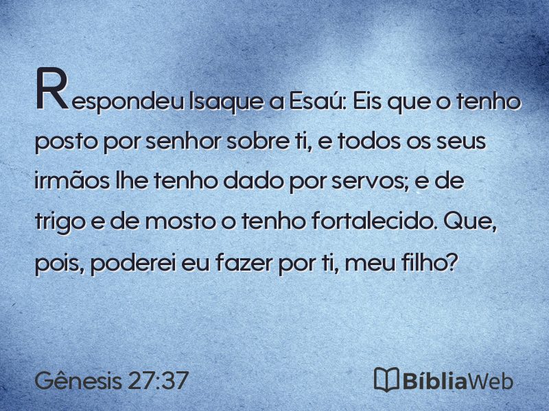 Gênesis 27:37 em imagem para compartilhar