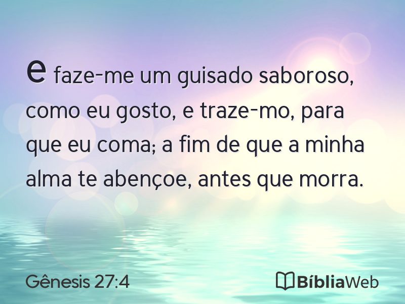 Gênesis 27:4 em imagem para compartilhar