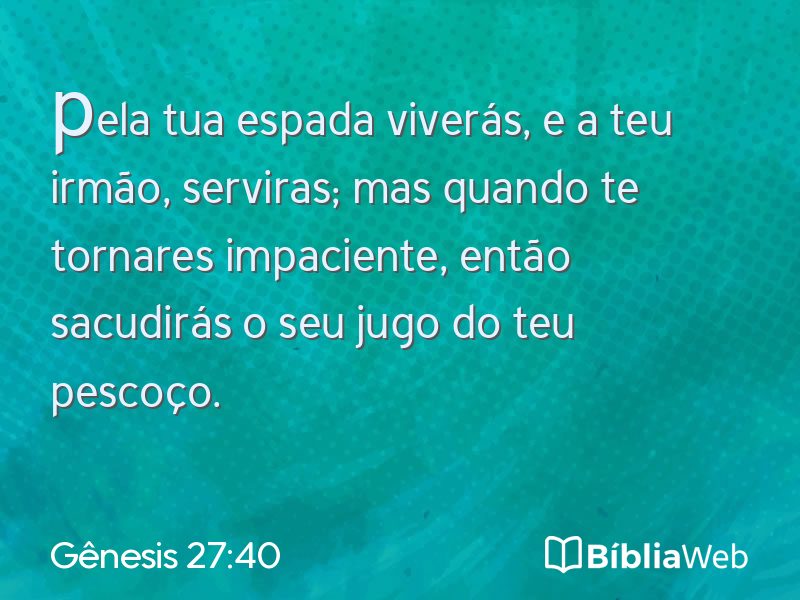 Gênesis 27:40 em imagem para compartilhar