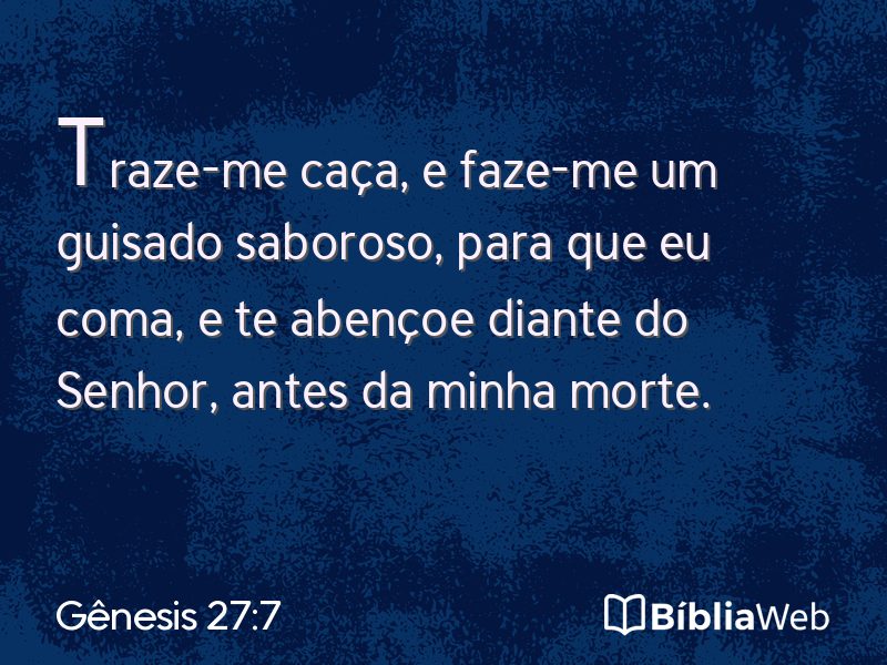 Gênesis 27:7 em imagem para compartilhar