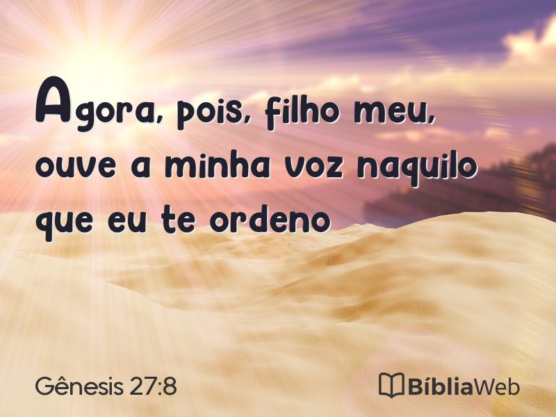 Gênesis 27:8 em imagem para compartilhar