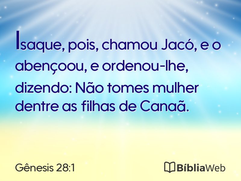 Gênesis 28:1 em imagem para compartilhar