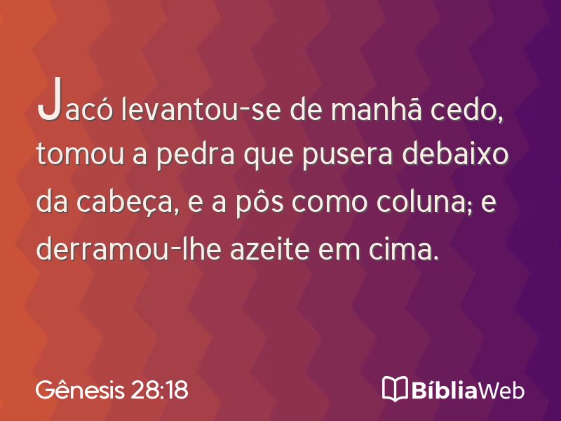 Gênesis 28:18 em imagem para compartilhar