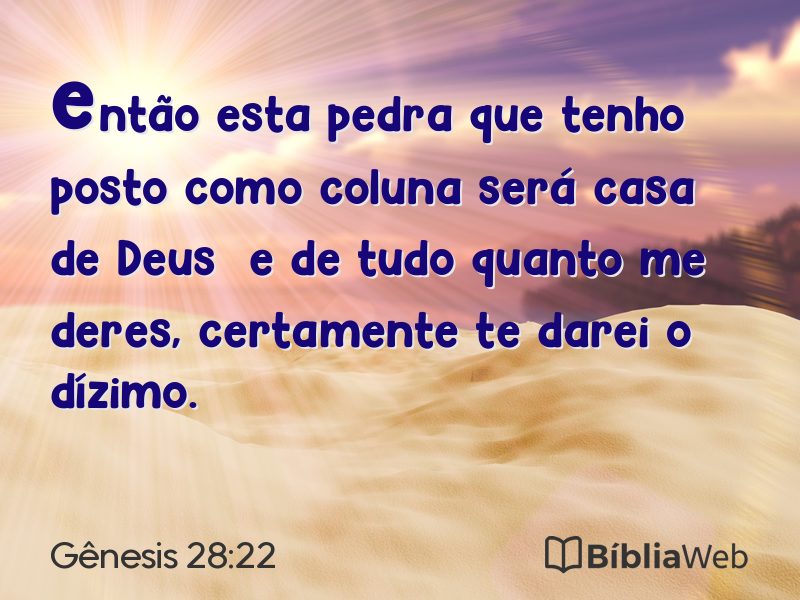Gênesis 28:22 em imagem para compartilhar