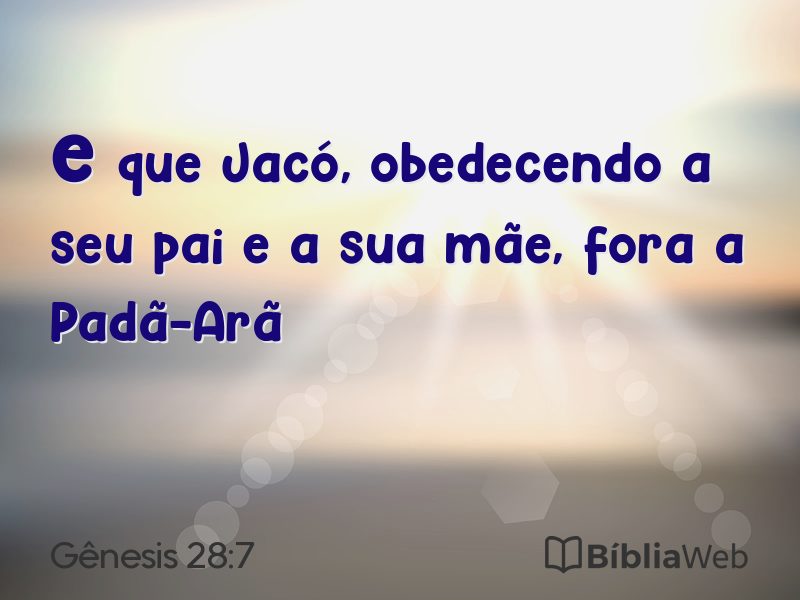 Gênesis 28:7 em imagem para compartilhar