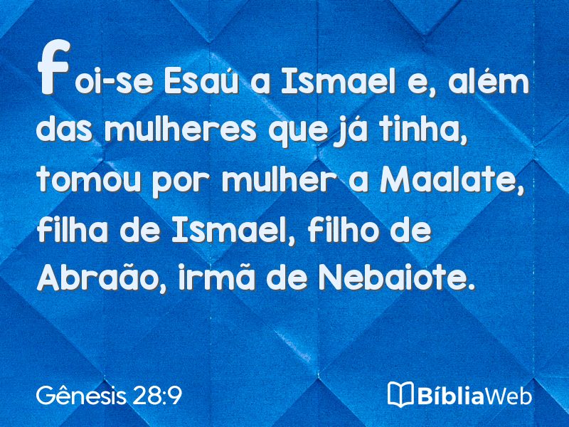Gênesis 28:9 em imagem para compartilhar