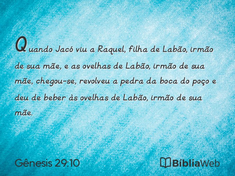 Gênesis 29:10 em imagem para compartilhar