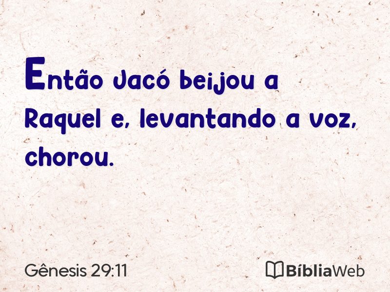 Gênesis 29:11 em imagem para compartilhar