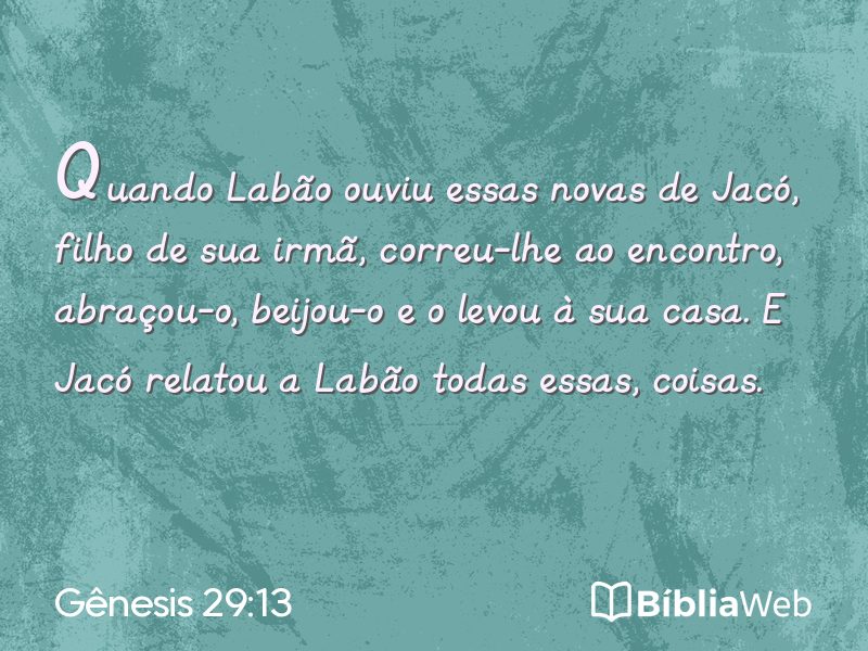 Gênesis 29:13 em imagem para compartilhar