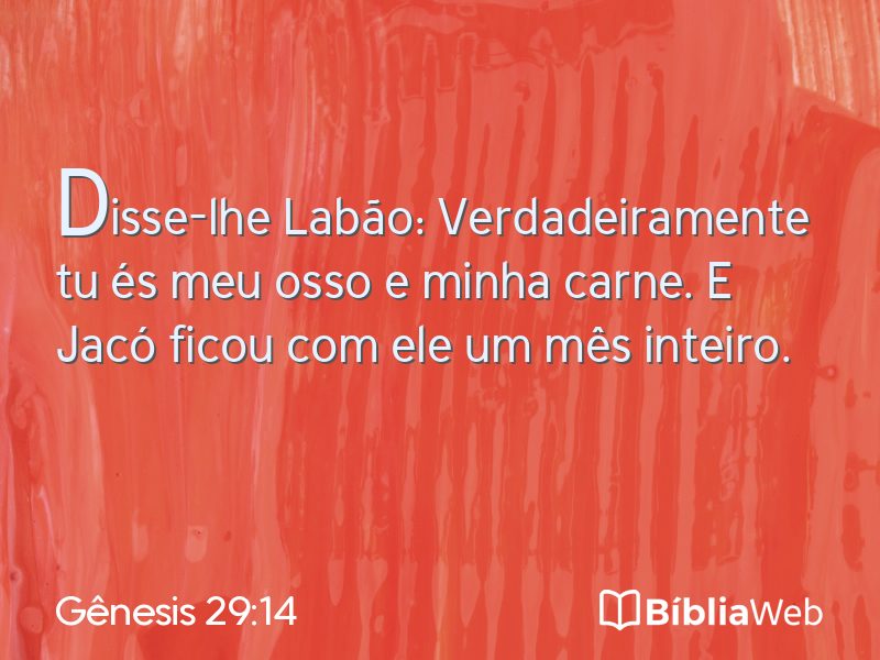 Gênesis 29:14 em imagem para compartilhar