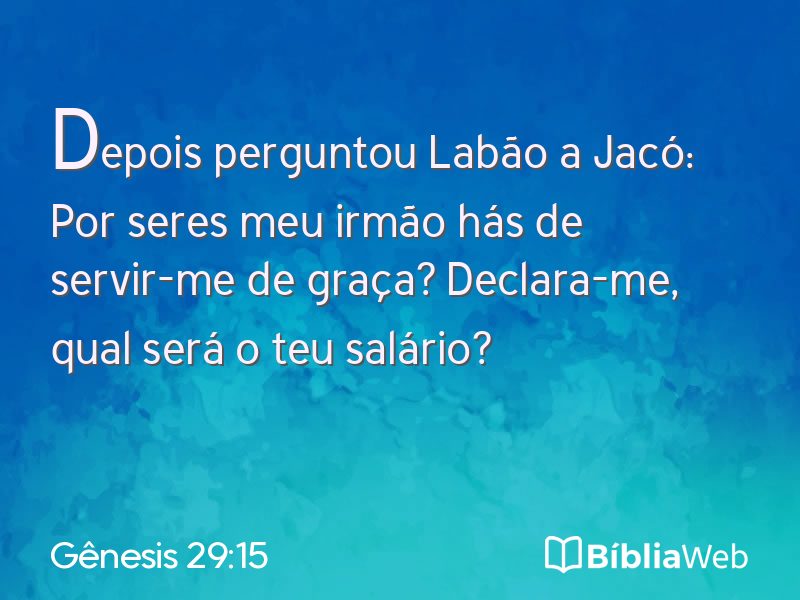 Gênesis 29:15 em imagem para compartilhar