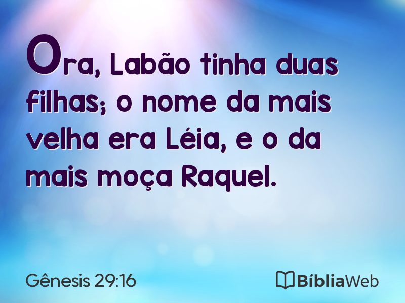 Gênesis 29:16 em imagem para compartilhar