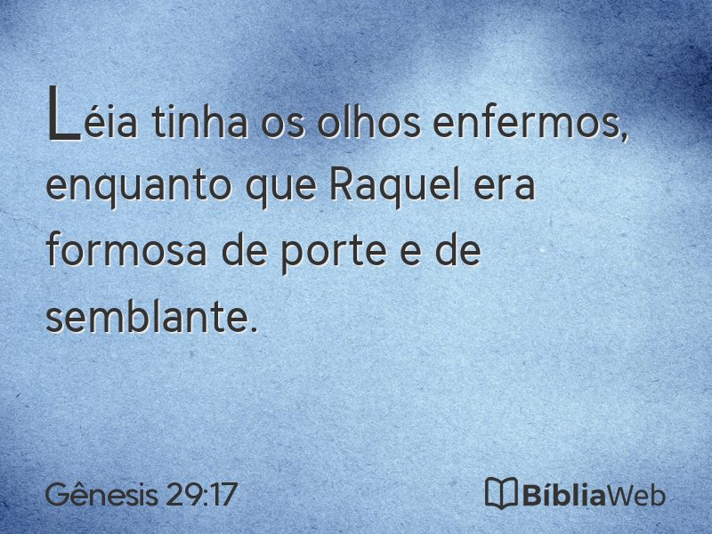 Gênesis 29:17 em imagem para compartilhar