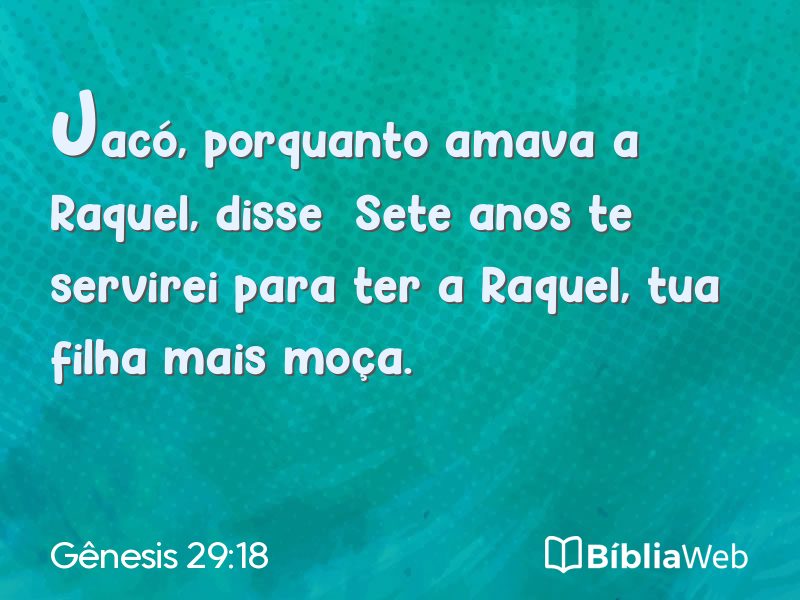 Gênesis 29:18 em imagem para compartilhar
