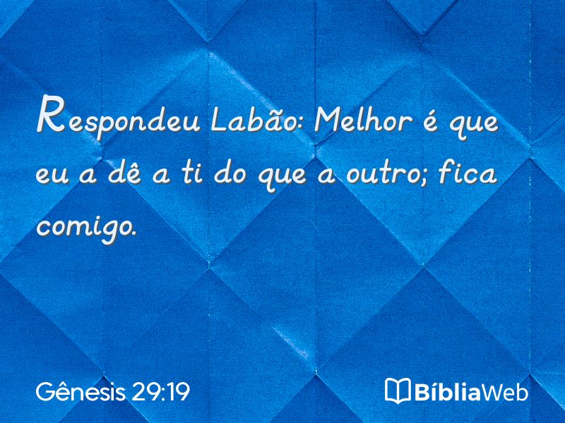 Gênesis 29:19 em imagem para compartilhar