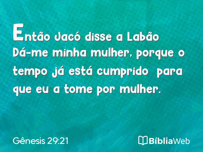 Gênesis 29:21 em imagem para compartilhar
