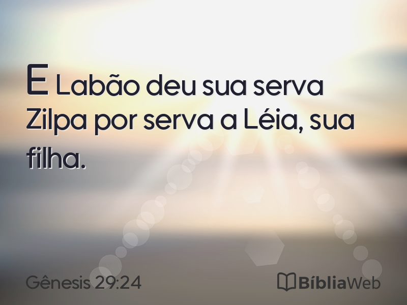 Gênesis 29:24 em imagem para compartilhar