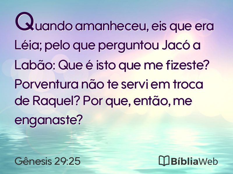 Gênesis 29:25 em imagem para compartilhar
