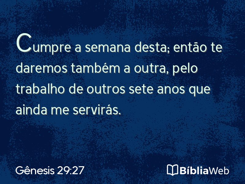 Gênesis 29:27 em imagem para compartilhar
