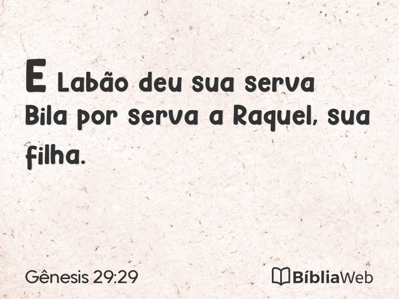 Gênesis 29:29 em imagem para compartilhar
