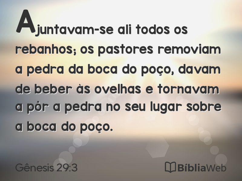 Gênesis 29:3 em imagem para compartilhar