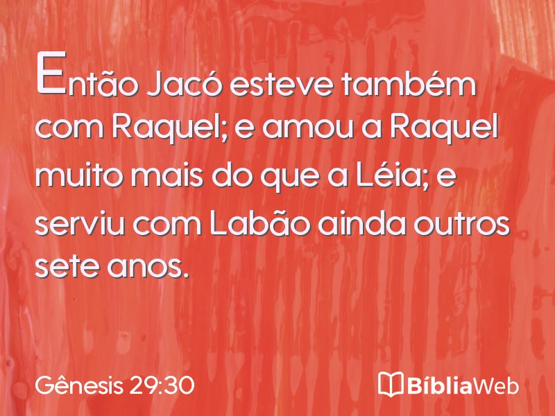Gênesis 29:30 em imagem para compartilhar