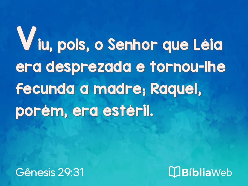 Gênesis 29:31 em imagem para compartilhar