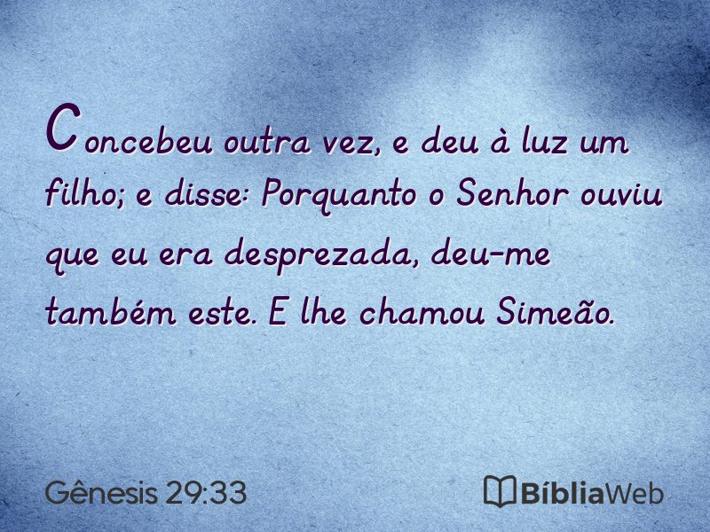 Gênesis 29:33 em imagem para compartilhar